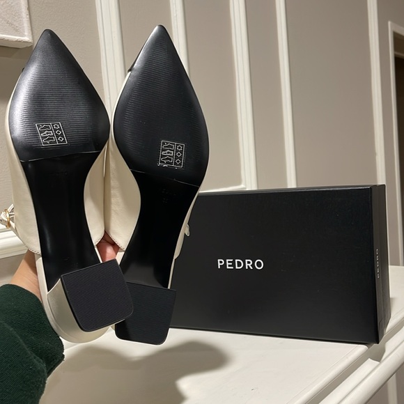 PEDRO - Jean Leather Heel Mules - Chalk Size 38 - Picture 7 of 7